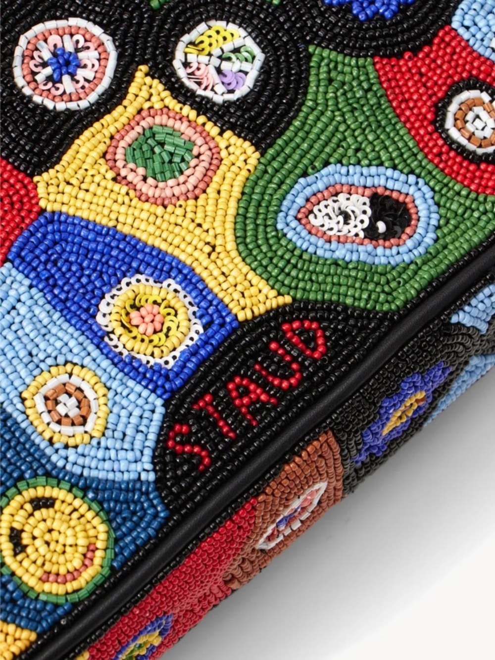 Staud Tommy Beaded Bag in Black Millefiori - Picture 4 of 12